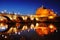 Rome, Italy - Castel Sant\'Angelo (Mausoleum of Hadrian) and bridge over river Tiber at night