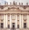 Rome, Italy, December 2018: Statues. Famous colonnade of St. Peter`s Basilica in Vatican, Rome, Italy