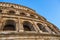 Rome, Italy - External walls of the ancient roman Colosseum - Colosseo - known also as Flavian amphitheater - Anfiteatro Flavio -