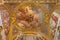 ROME, ITALY: Fresco Musician angels on the vault of chapel of St. Anthony of Padua in church Chiesa di Santa Maria in Aquiro.