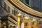 Rome, Italy - Interior of Roman Pantheon ancient temple, presently catholic Basilica, with its reach decorations, arches and