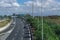 Rome, Italy Italian highway traffic elevated day view.