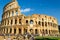 ROME, ITALY . Italian spring walks. The spring sun illuminating the coliseum in Rome