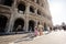Rome, Italy - July 27, 2022: Family visit Colosseum or Coliseum, Rome, Italy, Europe. It is top travel attraction