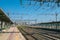 Rome, Italy - July15, 2023: transport, Rome railway station, trains passing on the rails travel delays in summer holidays.