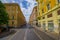 ROME, ITALY - JUNE 13, 2015: Classic street in Rome, ancient city with traditional buildings and parks