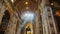 Rome, Italy - June, 2017: Basilica of St. Peter in the Vatican. The rays of the sun make their way through the windows