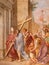 ROME, ITALY - MARCH 9, 2016: The fresco emperor Constantine carrying the holy cross probably in church Basilica di Santa Maria d