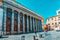 ROME, ITALY - MAY 09, 2017 : The Temple of the Divine Adrian Il Tempio di Adriano with people on Stone SquarePiazza di Pietra