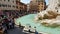 ROME. ITALY. May 21, 2019 A large number of tourists near the fountain Trevi Fountain, the famous Baroque fountain and