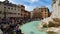 ROME. ITALY. May 21, 2019 A large number of tourists near the fountain Trevi Fountain, the famous Baroque fountain and