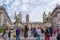 ROME, ITALY - MAY 3, 2019: Michelangelo stairs to Capitoline square Piazza del Campidoglio on top of Capitoline Hill