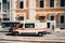 Rome, Italy. Moving With Siren Emergency Ambulance Reanimation Van Car On Street.