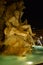 Rome, Italy, night view baroque water fountain at Piazza Navona