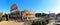 Rome, Italy panorama over the Coliseum and Arch of Constantine