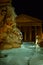 Rome, Italy, the Pantheon and baroque water fountain at night