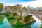 Rome, Italy. Ponte Sant`Angelo Bridge of Angels a Roman pedestrian bridge in Vatican City