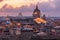 Rome, Italy Rooftop Skyline at Dusk