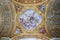 ROME, ITALY - SEPTEMBER 02: The fresco of virtues on the little cupola of side nave in Basilica dei Santi Ambrogio e Carlo al Cor