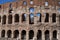 Rome, Italy - September 22, 2022 - A scenic view of Roman colosseum on a sunny late summer afternoon