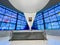 Rome, Italy, September 30, 2023: Sanctuary of Our Lady of Love in Rome, Italy. The interior of a new, large, modern church