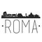 Rome Italy. Skyline Silhouette City. Design Vector. Famous Monuments Tourism Travel. Buildings Tour Landmark.