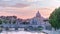Rome, Italy: St. Peter\'s Basilica, Saint Angelo Bridge and Tiber River in the sunset timelapse