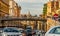 ROME, ITALY. Streets of Rome, traffic jam on the street Via Degli Annibaldi in the coloseum neighborhood