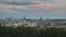 Rome, Italy. Transiton Evening To Night Timelapse. Moonrise Above Rome Skyline, Cityscape With Famous Landmarks