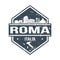 Rome Italy Travel Stamp. Icon Skyline City Design Vector. Seal Passport Mark.