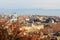 Rome Italy - The view of the city from Janiculum hill and terrace, with Vittoriano, Santa Maria in Ara Coeli church