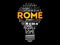 Rome light bulb word cloud, travel concept