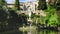 Rome local landmark of Tivoli - Lazio - Italy - Neptune Fountain or Fontana del Nettuno garden monument of villa d