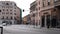 Rome March 2020: deserted city, shops closed, few people due to covid lockdown