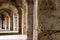 Rome - Massive columns in the interior of Colosseum of city of Rome, Lazio, Italy, Europe. UNESCO World Heritage Site