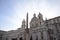 Rome, Navona square Piazza Navona church of St Agnese and fountain of the four rivers by Bernini