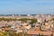 Rome overview with monument Panorama from Piazzale Garibaldi