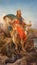 Rome - The painting of St. Olav the king of Norway in church Basilica dei Santi Ambrogio e Carlo al Corso.