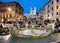 Rome, piazza di Spagna with the Barcaccia fountain made by Pietro Bernini