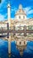 Rome - Pond reflection of dome of the Santa Maria di Loreto church in Rome, Europe