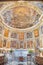 Rome - The presbyter and fresco of The Glory of Heaven 1630 in main apse of church Basilica di Santi Quattro Coronati