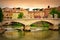 Rome river bridge sunset skyline Italy