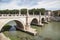 Rome river Tiber with bridge