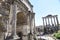 Rome, ruins of the Imperial forums of ancient Rome. Arch of Sep