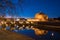 Rome Sant` Angelo Castle and Saint Angelo Bridge by night