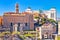 Rome. Scenic aerial view over the ruins of the Roman Forum