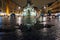 Rome-September 16, 2017-Piazza Navona on a rainy night tourists
