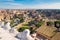 Rome skyline from above panorama over the Roman Forum