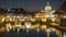 Rome skyline st.peter basilica vatican city as seen from tiber river