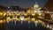 Rome skyline st.peter basilica vatican city as seen from tiber river
